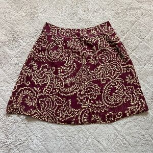 Pendleton Burgundy Floral Silk A Line Skirt Preppy Old Money Minimalist Size 14P